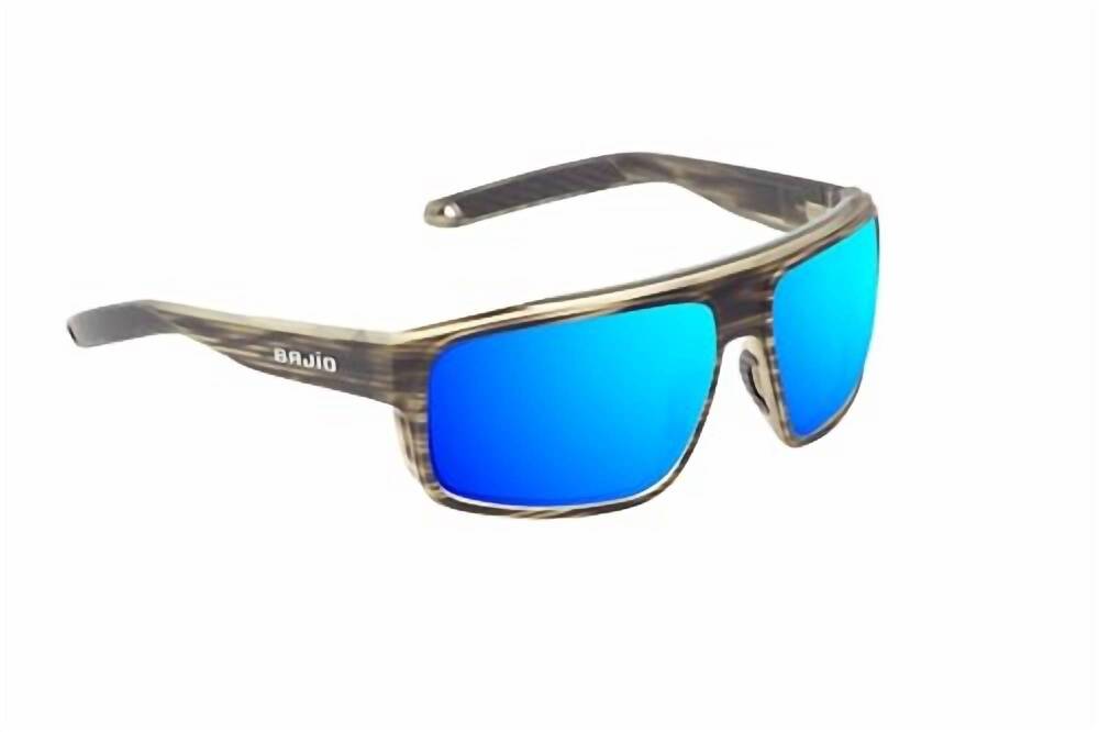 NEW BAJIO men's greenland sunglasses in gray grass matte /blue mirror glass